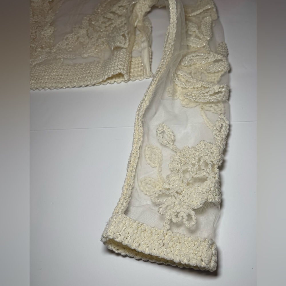 Anewsta Floral Top Crochet Mesh ivory size XS - Picture 4 of 10